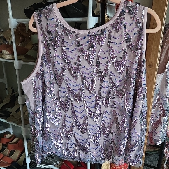 Sequin Embellished Sleeveless Top - Picture 1 of 5